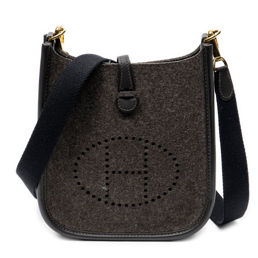 Shoulder Bag Evelyne TPM Dark Brown Felt Canvas