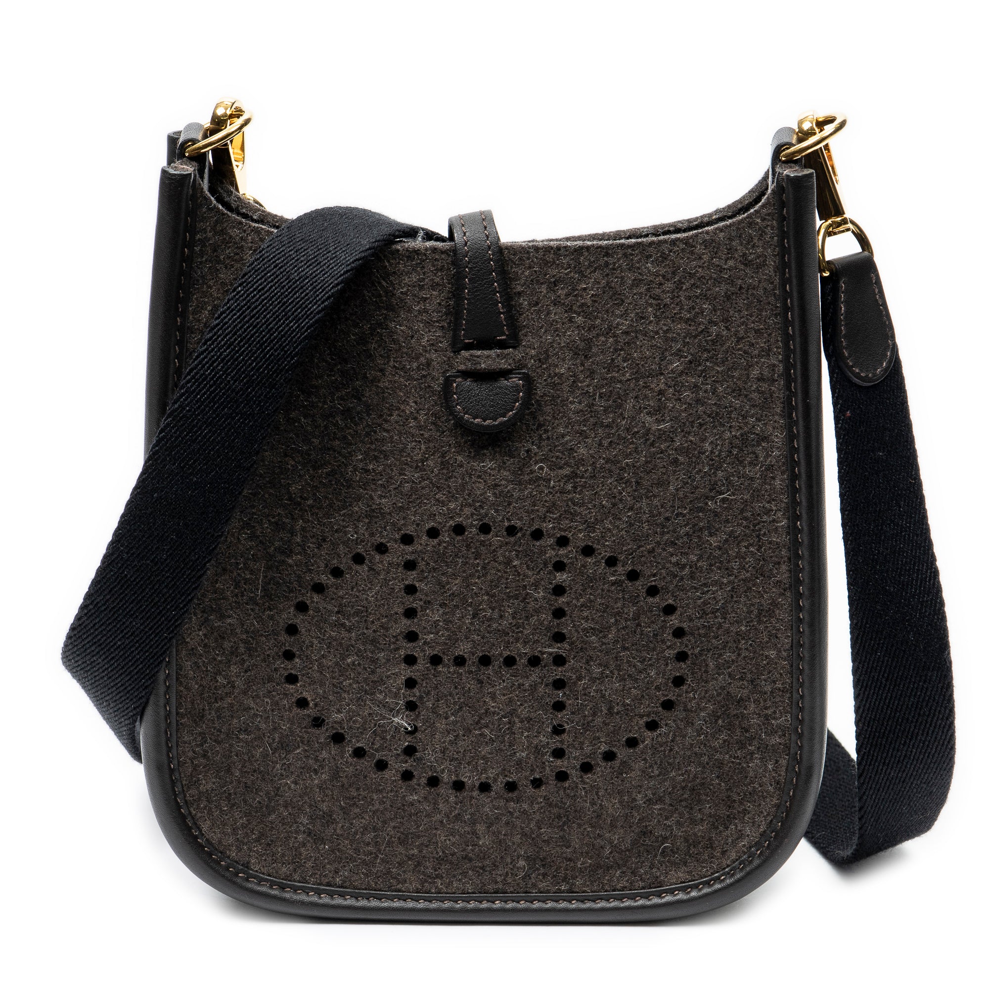 Shoulder Bag Evelyne TPM Dark Brown Felt Canvas