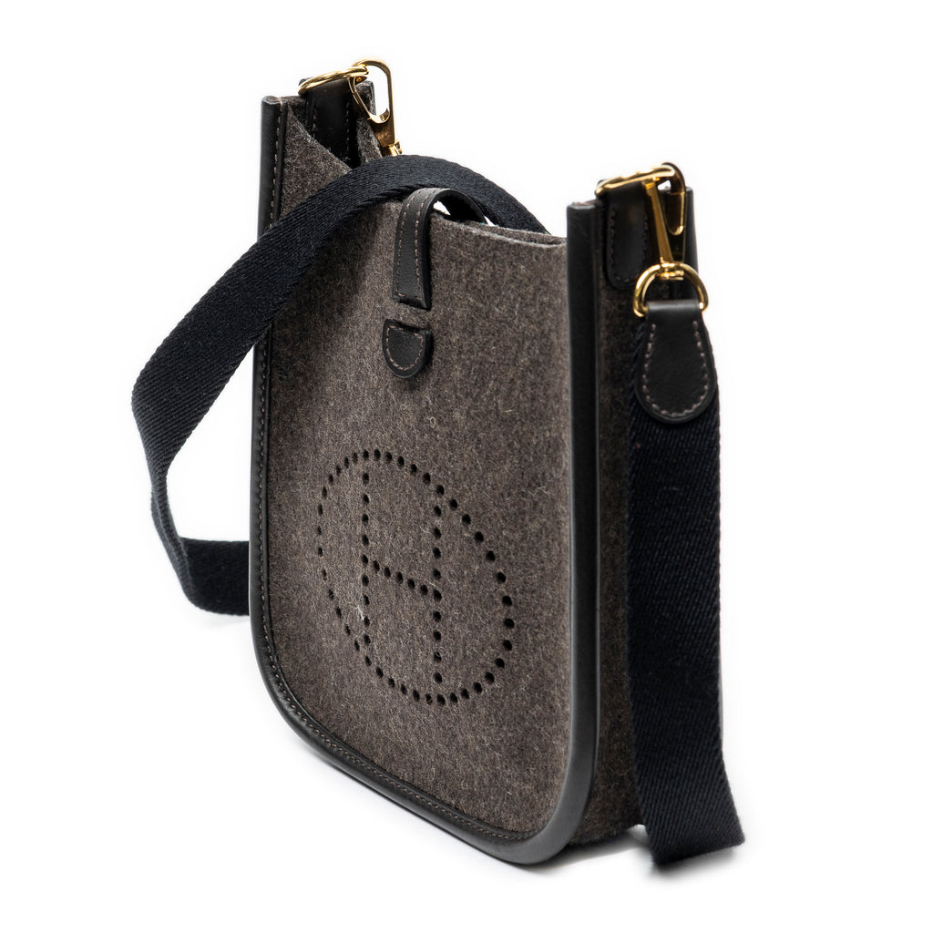 Shoulder Bag Evelyne TPM Dark Brown Felt Canvas