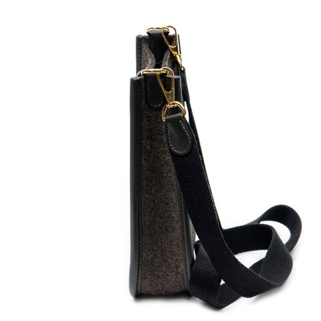 Shoulder Bag Evelyne TPM Dark Brown Felt Canvas