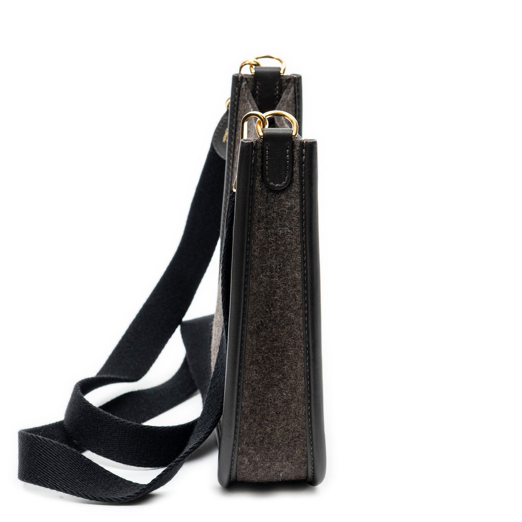 Shoulder Bag Evelyne TPM Dark Brown Felt Canvas
