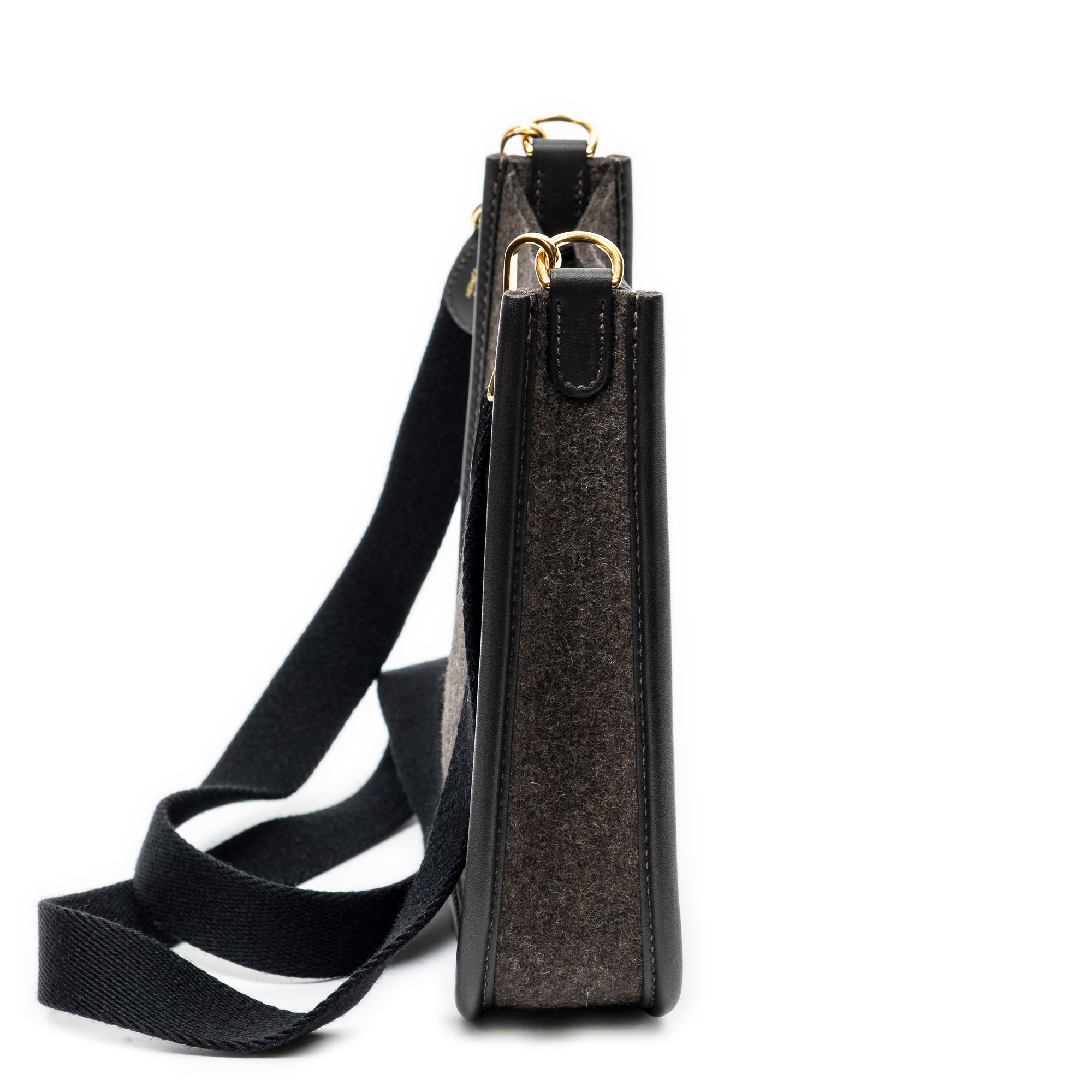 Shoulder Bag Evelyne TPM Dark Brown Felt Canvas