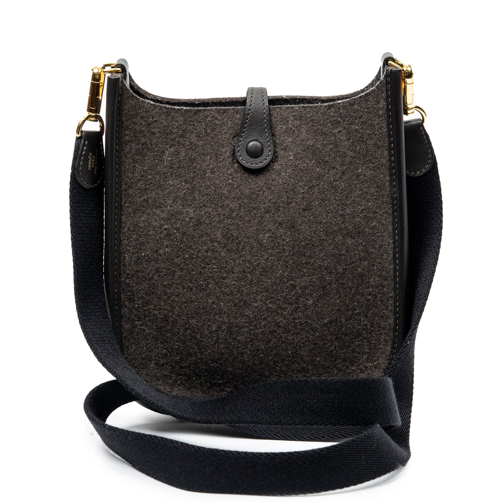 Shoulder Bag Evelyne TPM Dark Brown Felt Canvas