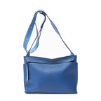 Shoulder Bag Medium T Messenger Blue Grained Calfskin Leather
