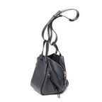 Shoulder Bag Small Hammock Navy Grained Calfskin Leather