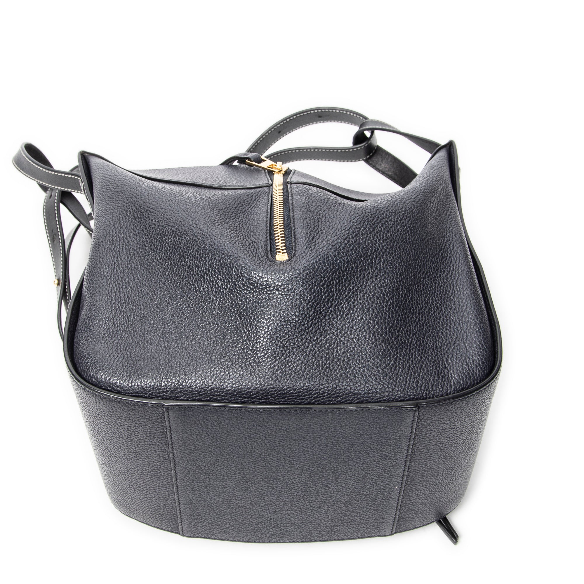 Shoulder Bag Small Hammock Navy Grained Calfskin Leather