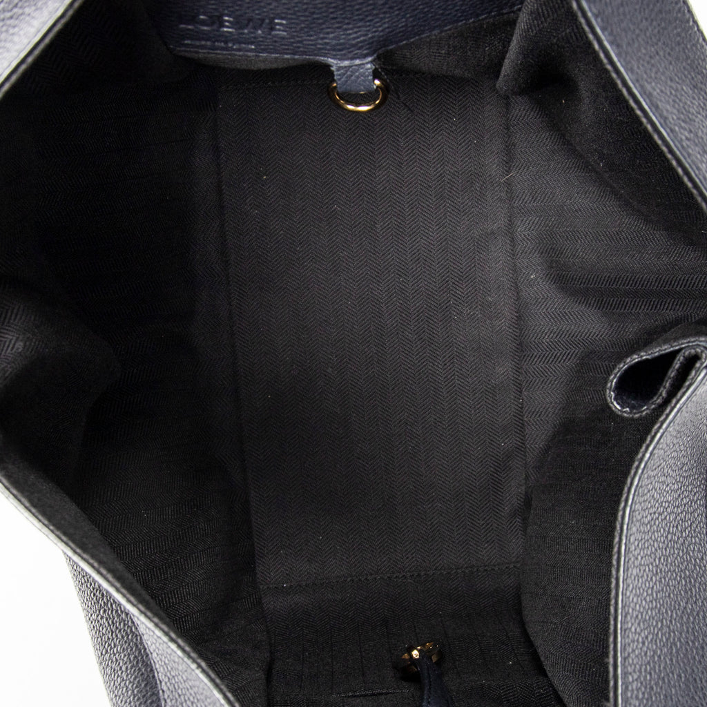 Shoulder Bag Small Hammock Navy Grained Calfskin Leather