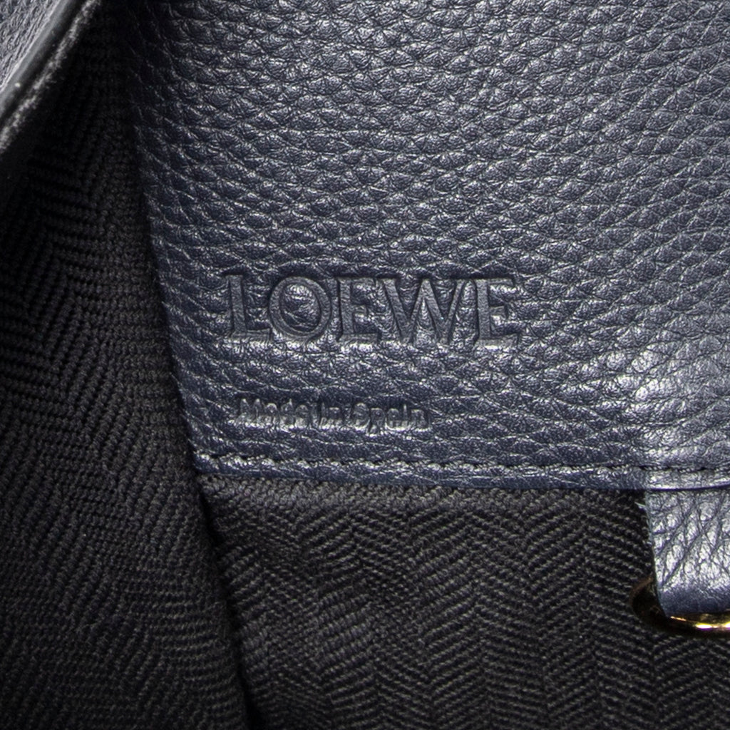 Shoulder Bag Small Hammock Navy Grained Calfskin Leather