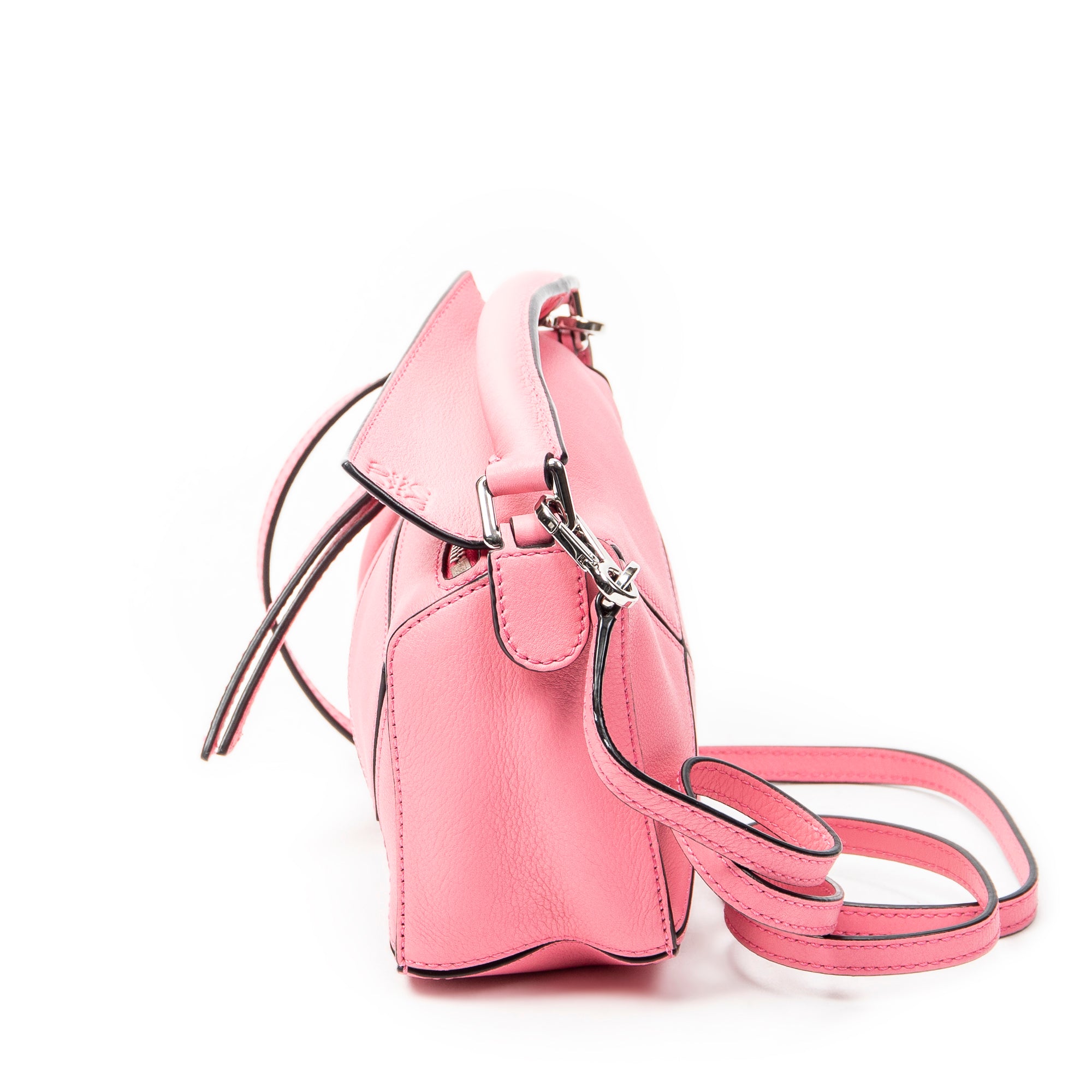 Shoulder Bag Mini Puzzle Bag Pink Calfskin Leather