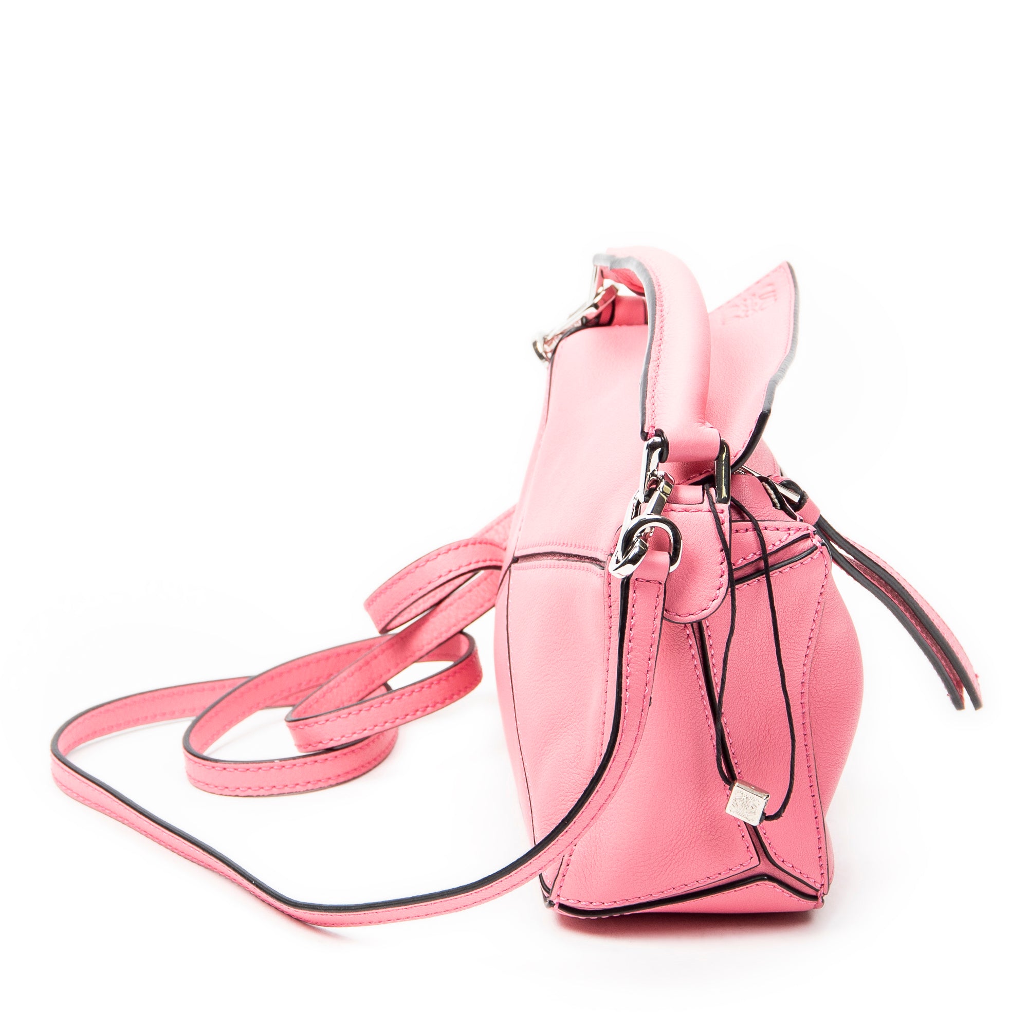 Shoulder Bag Mini Puzzle Bag Pink Calfskin Leather