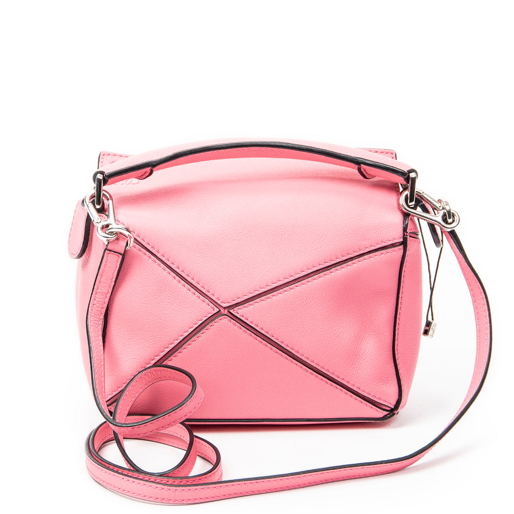 Shoulder Bag Mini Puzzle Bag Pink Calfskin Leather