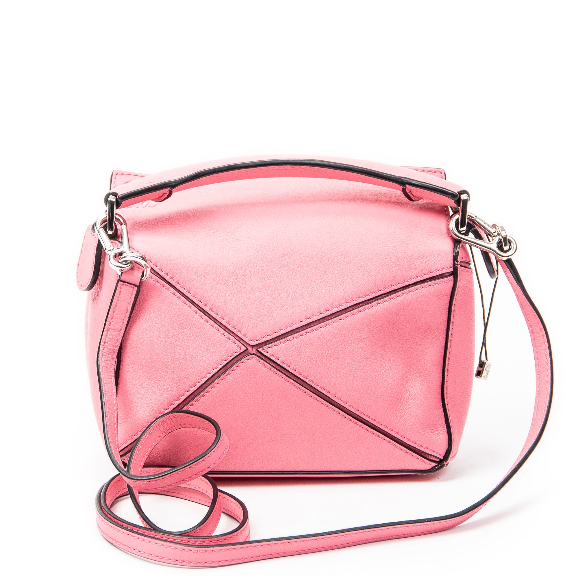 Shoulder Bag Mini Puzzle Bag Pink Calfskin Leather