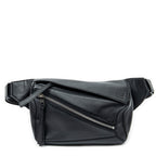 Shoulder Bag Small Puzzle Edge Bumbag Black Calfskin Leather