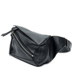 Shoulder Bag Small Puzzle Edge Bumbag Black Calfskin Leather