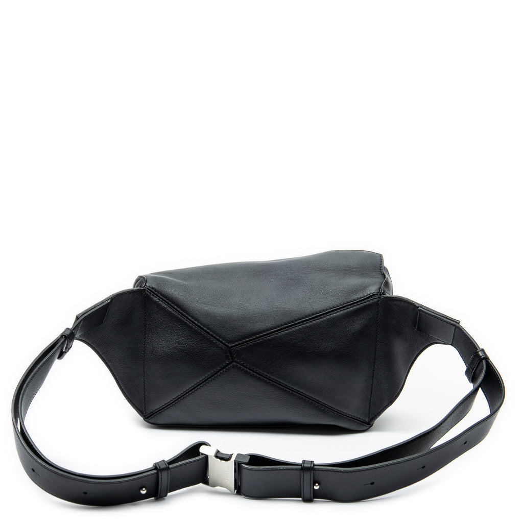 Shoulder Bag Small Puzzle Edge Bumbag Black Calfskin Leather