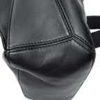 Shoulder Bag Small Puzzle Edge Bumbag Black Calfskin Leather