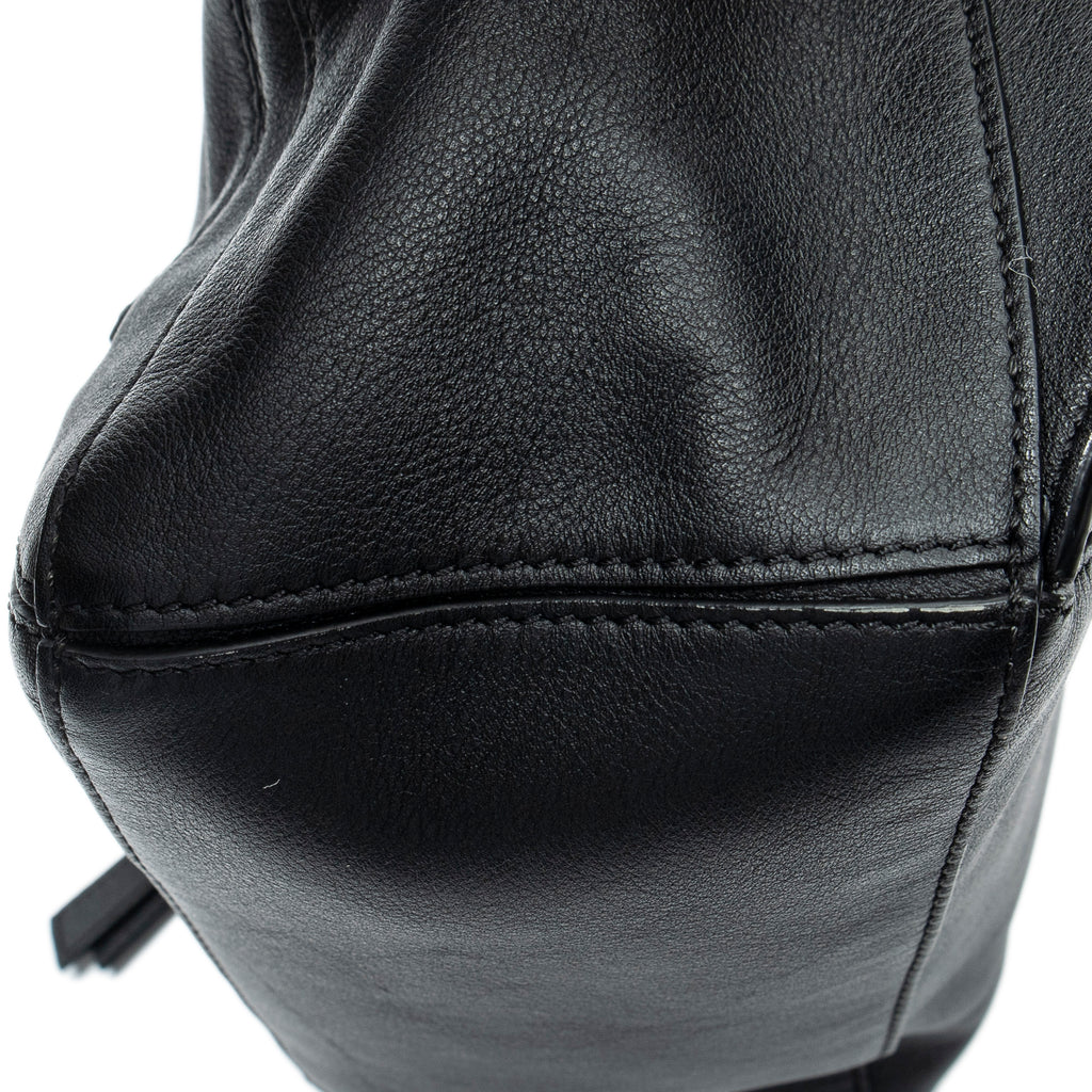Shoulder Bag Small Puzzle Edge Bumbag Black Calfskin Leather
