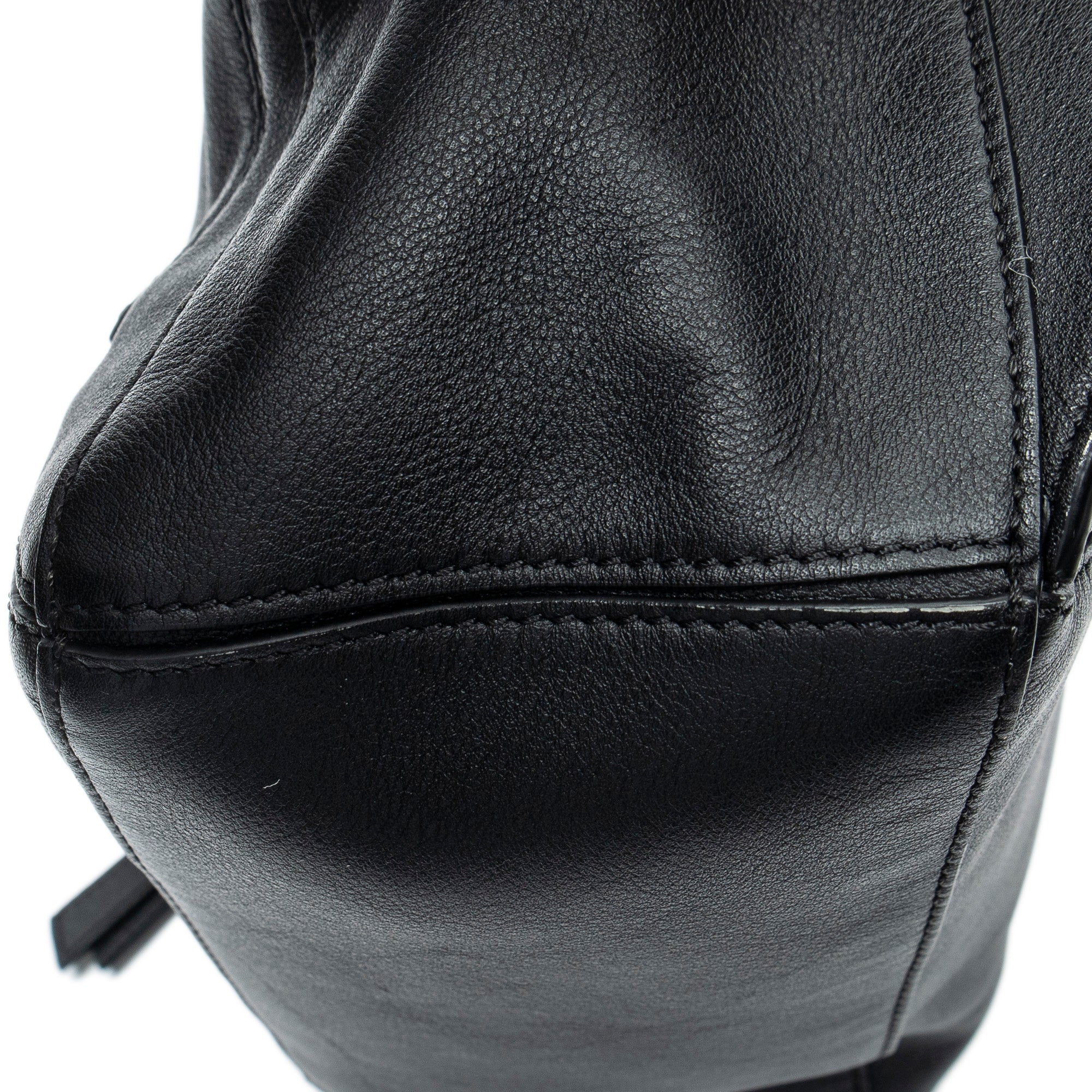 Shoulder Bag Small Puzzle Edge Bumbag Black Calfskin Leather