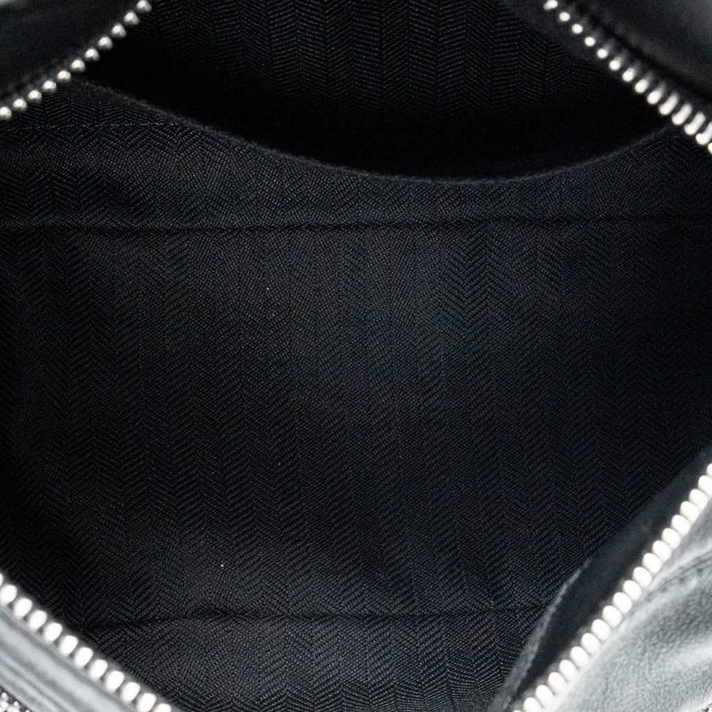 Shoulder Bag Small Puzzle Edge Bumbag Black Calfskin Leather