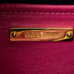 Shoulder Bag Double Zip Camera Crossbody Fuchsia Pink Madras Leather