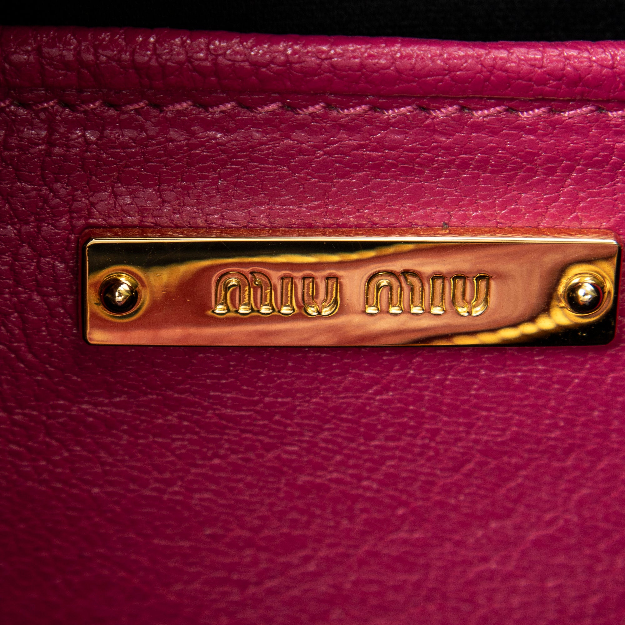 Shoulder Bag Double Zip Camera Crossbody Fuchsia Pink Madras Leather