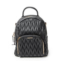 Backpack Small Front Pocket Backpack Black Nappa Matelasse Leather