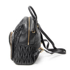 Backpack Small Front Pocket Backpack Black Nappa Matelasse Leather