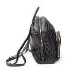Backpack Small Front Pocket Backpack Black Nappa Matelasse Leather