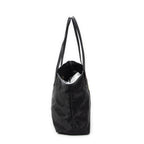 Shoulder Bag Ricamo Trompe L'oeil Tote Black Nylon Canvas