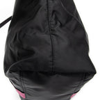 Shoulder Bag Ricamo Trompe L'oeil Tote Black Nylon Canvas
