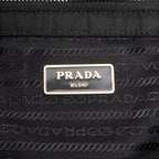 Shoulder Bag Ricamo Trompe L'oeil Tote Black Nylon Canvas