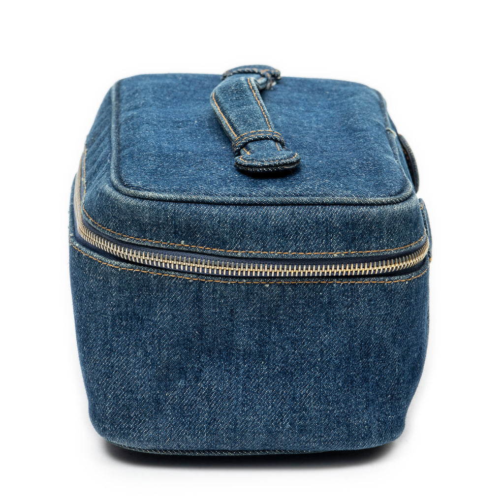 Handbag Rare CC Denim Vanity Case Blue Denim Denim Canvas