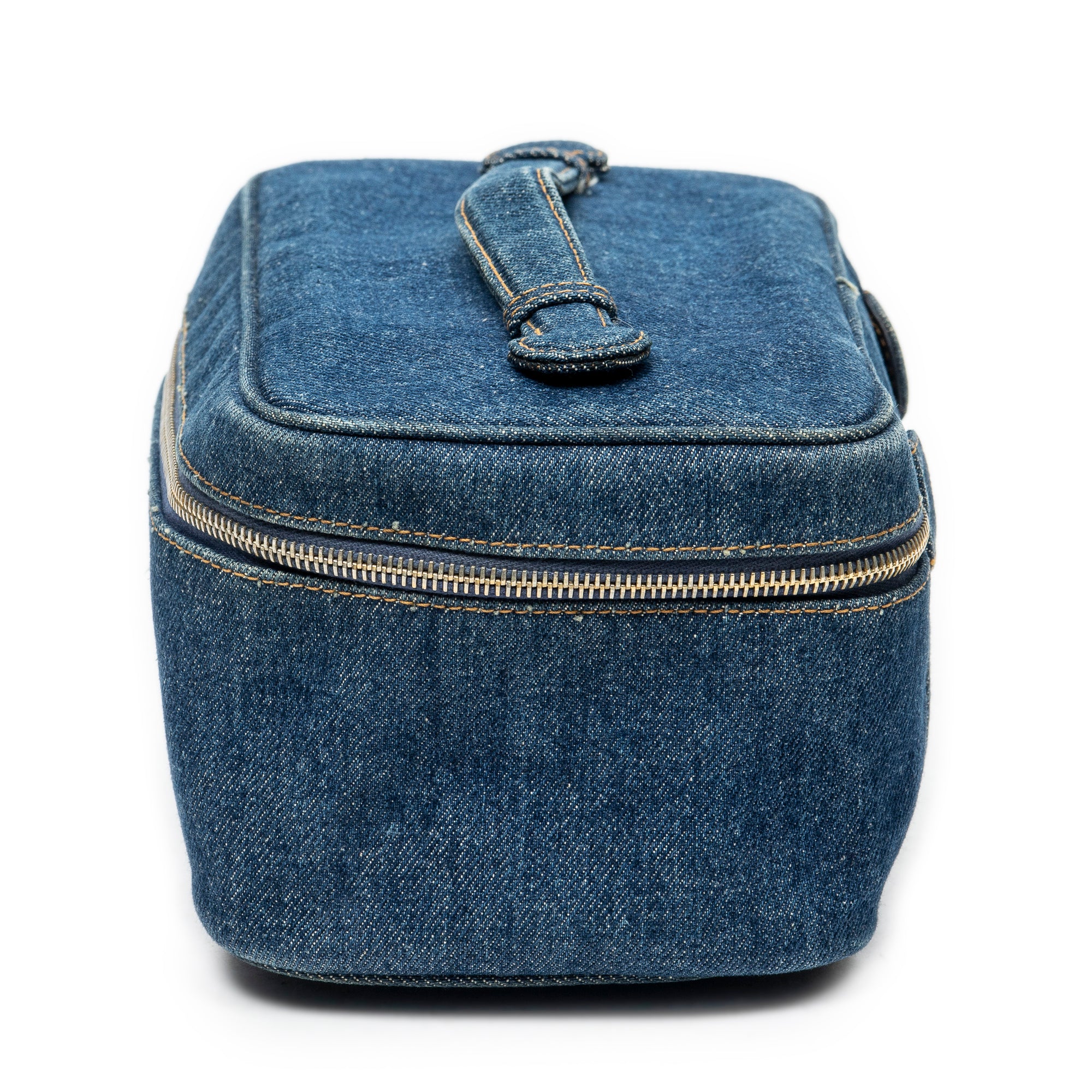 Handbag Rare CC Denim Vanity Case Blue Denim Denim Canvas