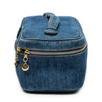 Handbag Rare CC Denim Vanity Case Blue Denim Denim Canvas
