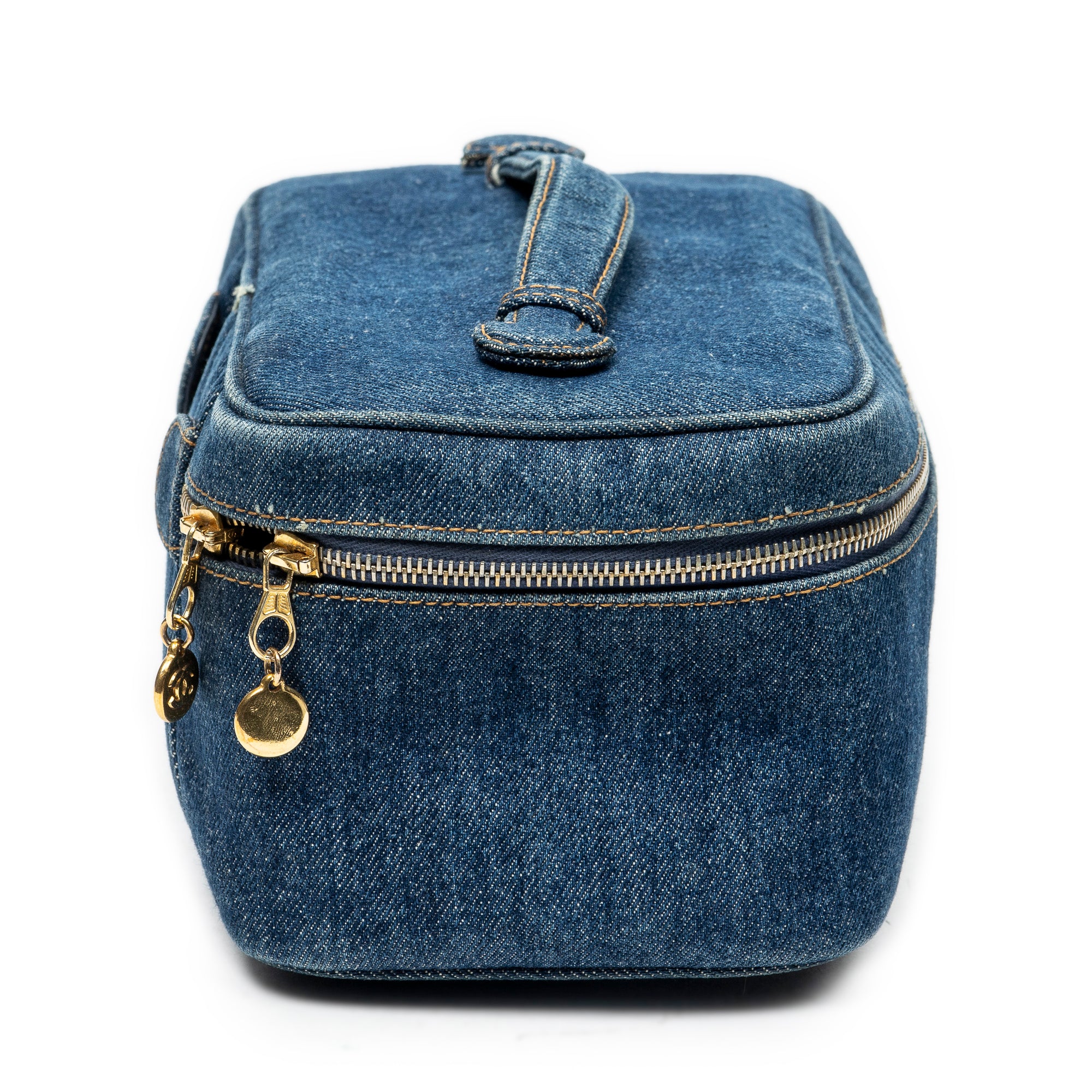 Handbag Rare CC Denim Vanity Case Blue Denim Denim Canvas
