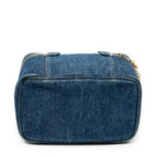 Handbag Rare CC Denim Vanity Case Blue Denim Denim Canvas