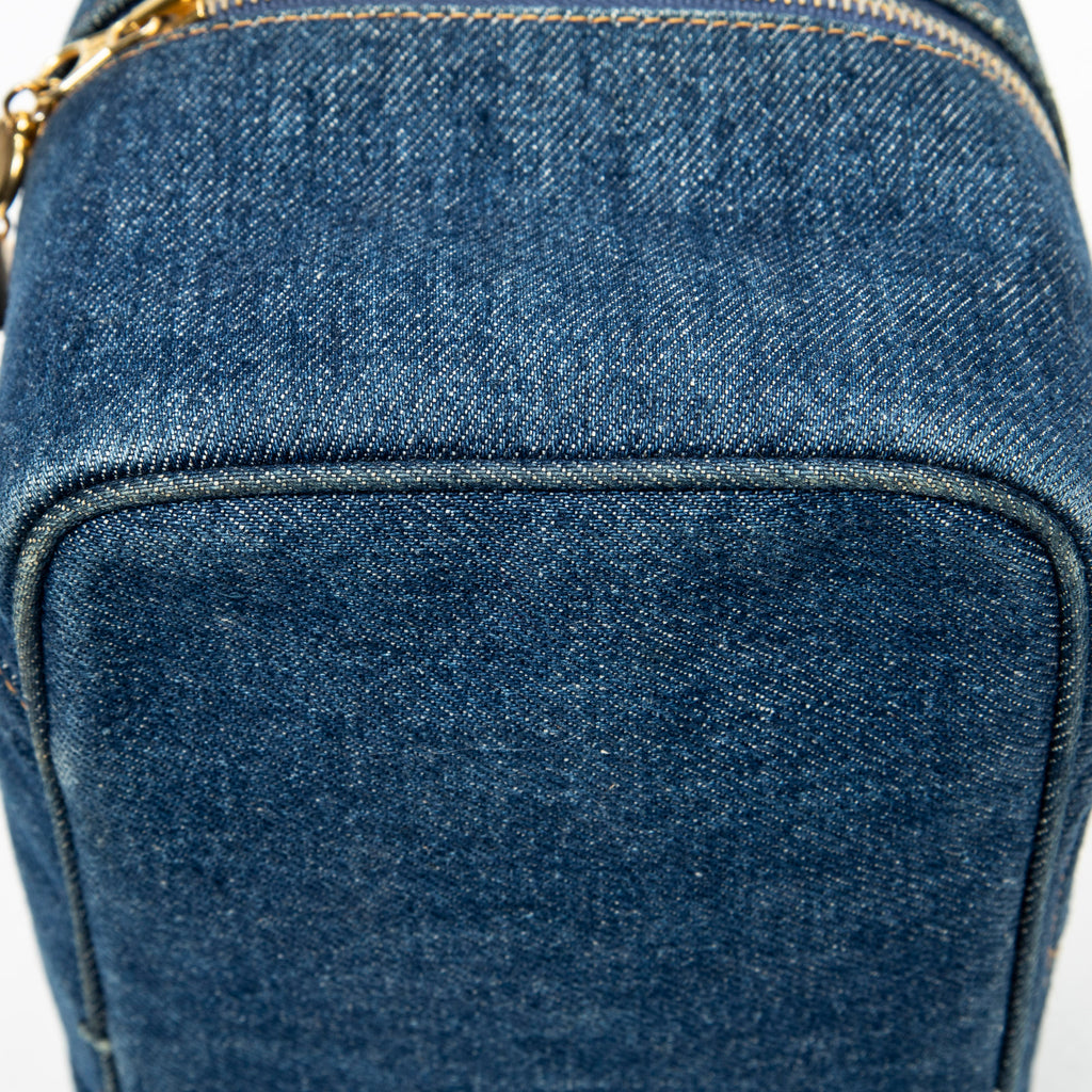 Handbag Rare CC Denim Vanity Case Blue Denim Denim Canvas