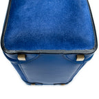 Handbag Micro Luggage Royal Blue Suede Leather