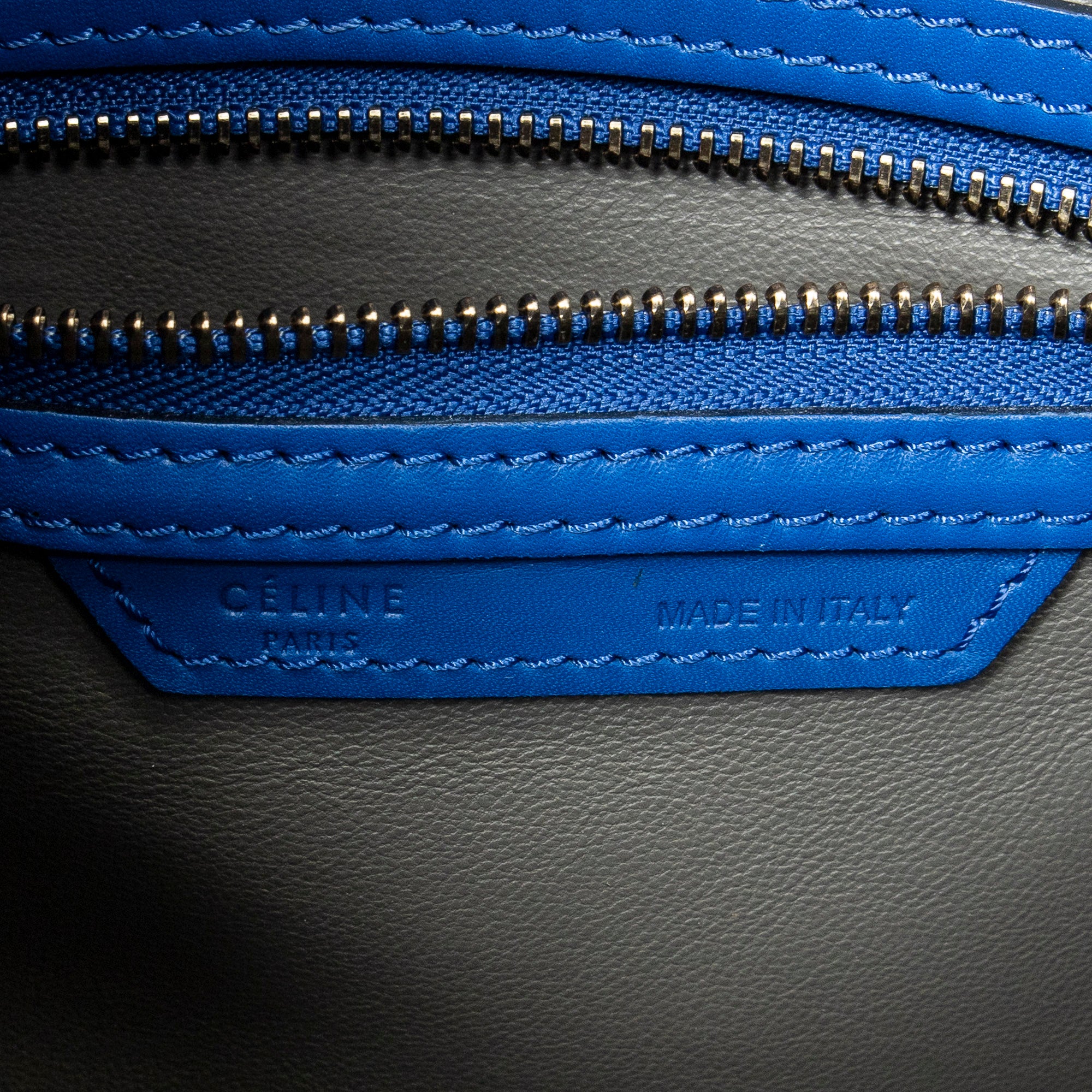 Handbag Micro Luggage Royal Blue Suede Leather