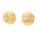 Pendientes CC redondos de clip chapados en oro