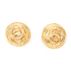 Pendientes CC redondos de clip chapados en oro