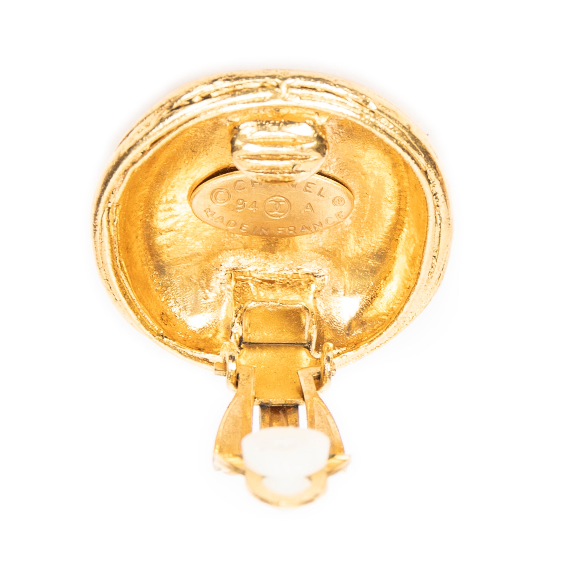 Earrings CC Round Clip On Earrings Gold Gold Plated