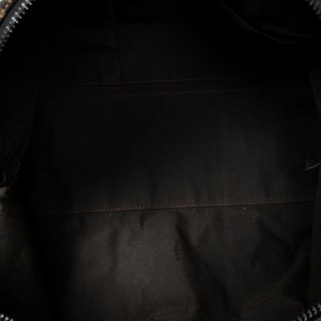Shoulder Bag Double Zip Bowler Brown Zucca Canvas
