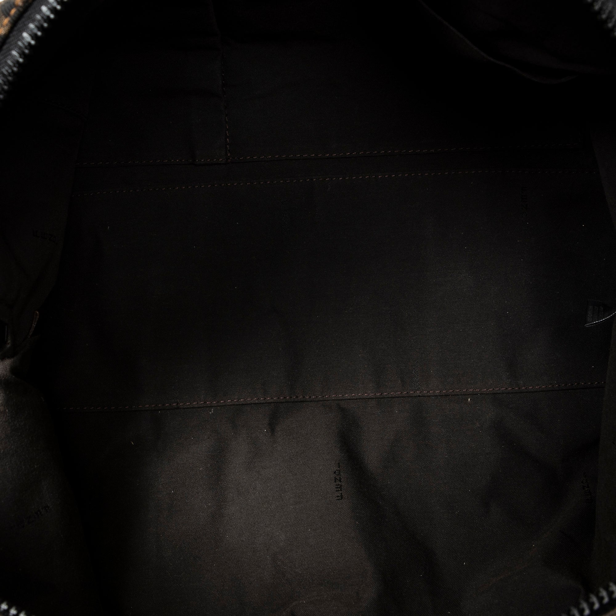 Shoulder Bag Double Zip Bowler Brown Zucca Canvas