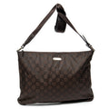 Shoulder Bag Large Flat Messenger Dark Brown Monogrammed Nylon Canvas