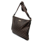 Shoulder Bag Large Flat Messenger Dark Brown Monogrammed Nylon Canvas