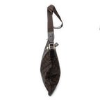 Shoulder Bag Large Flat Messenger Dark Brown Monogrammed Nylon Canvas
