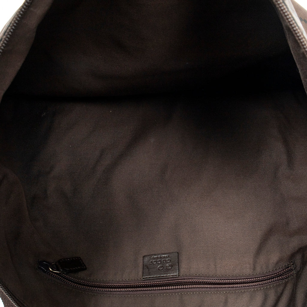 Shoulder Bag Large Flat Messenger Dark Brown Monogrammed Nylon Canvas