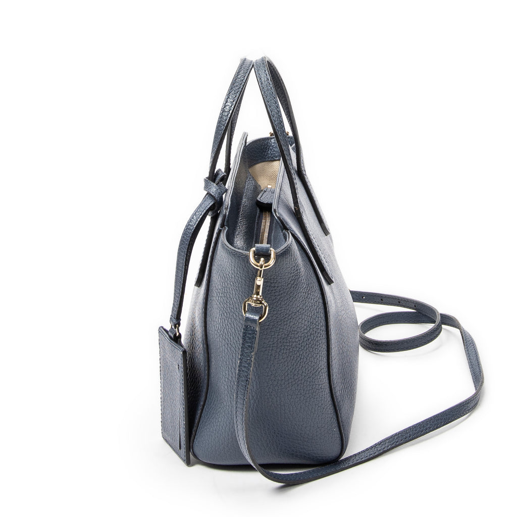 Shoulder Bag Mini Swing Tote Blue Grained Leather
