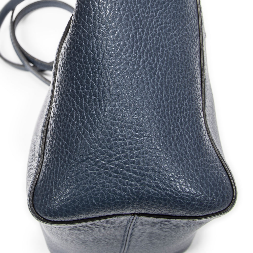 Shoulder Bag Mini Swing Tote Blue Grained Leather